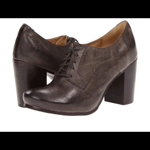 Frye Shoes - Frye Charcoal Brown Leather Oxford Carson …